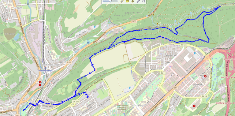Workout at Parc Laval and short run in Grünewald (Kirchberg)